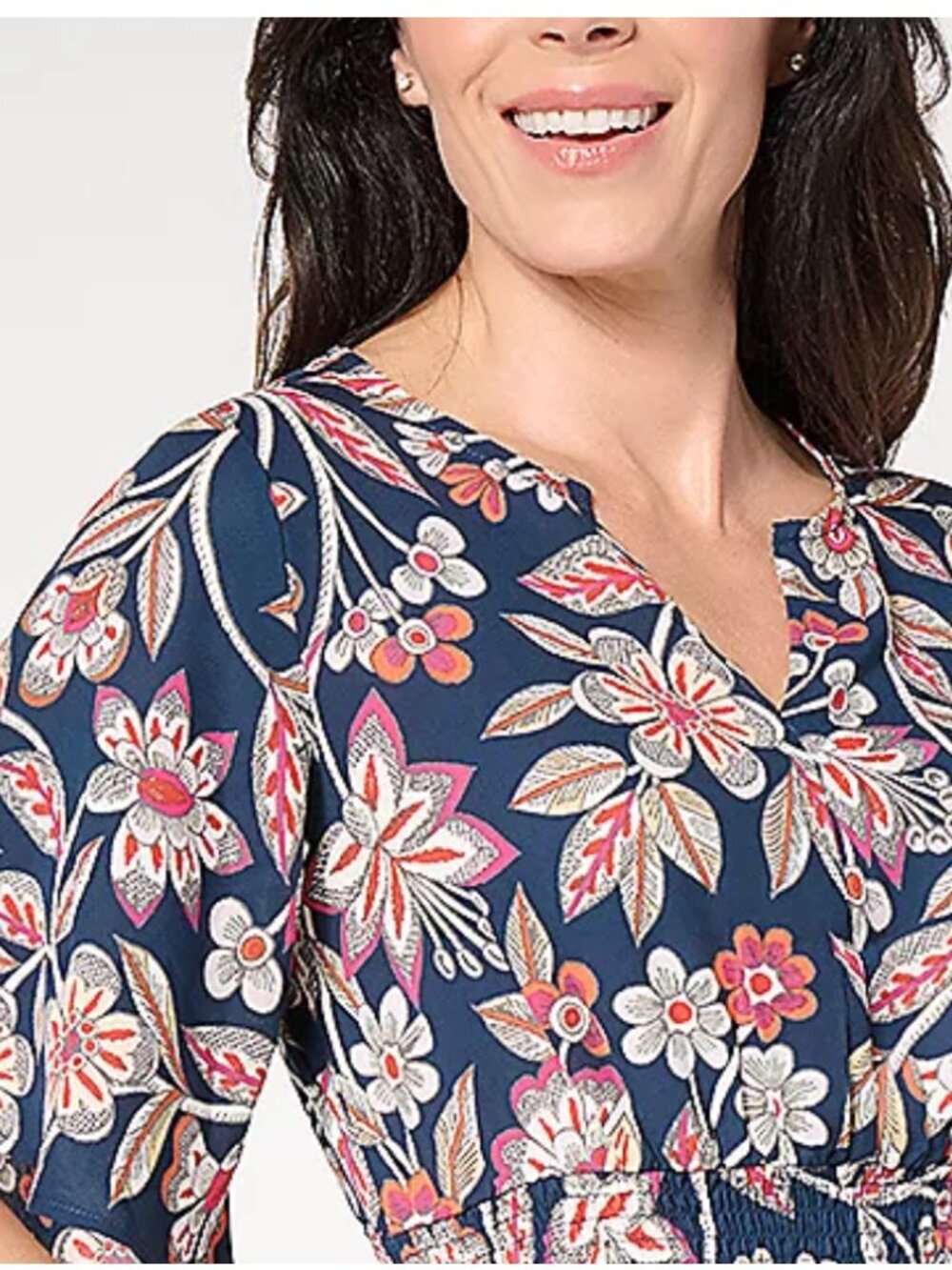 Belle by Kim Gravel XL Floral Dreams Tiered Flutter Sleeve Dress - Picture 2 of 4